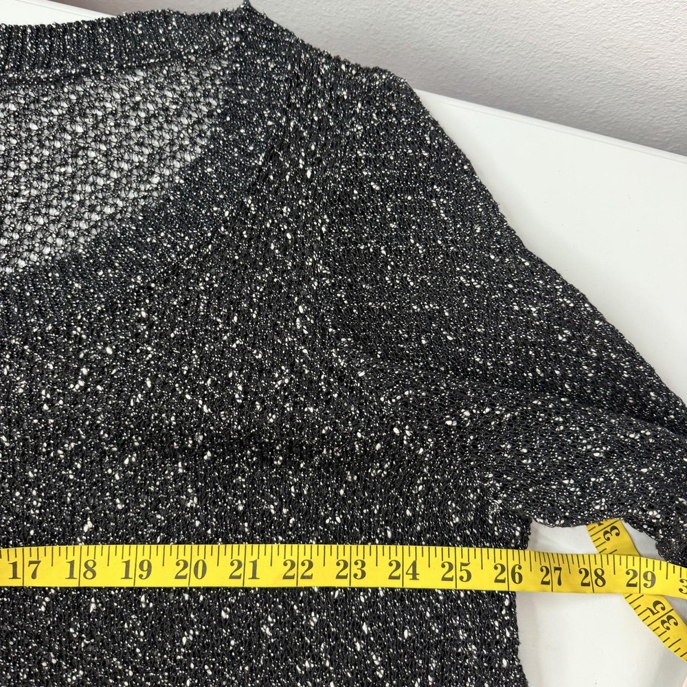 Eileen Fisher Sweater Womens 3X Black Open-Knit V-Neck Pullover Relaxed Classic - Picture 8 of 10